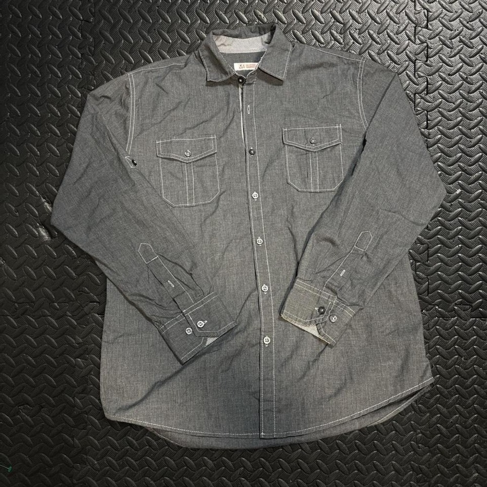Sick Michael Brandon grey button up shirt